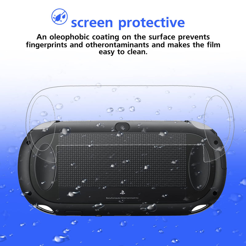 [Australia - AusPower] - Xahpower PS Vita 1000 Screen Protector, 9H Tempered Glass Front Screen Protector and HD Clear PET Back Screen Protective Film for Sony PlayStation Vita 1000 