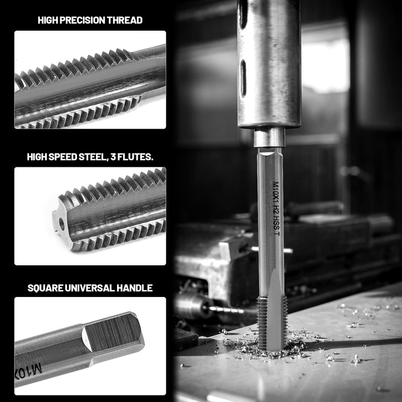 [Australia - AusPower] - TETEWEVER M10 x 1 Metric Tap, HSS Tap Die M10 Fine Thread Male Thread Straight Fluted Tap Die 