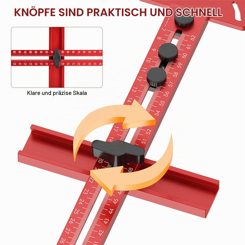 4 in 1 Adjustable Router Compass - Radius 90-610mm | Aluminium Multifunktionale Frässchablone Oberfräse Zubehör, Planfräsvorrichtung & Fräsrillenhalterung, kompatibel mit Makita