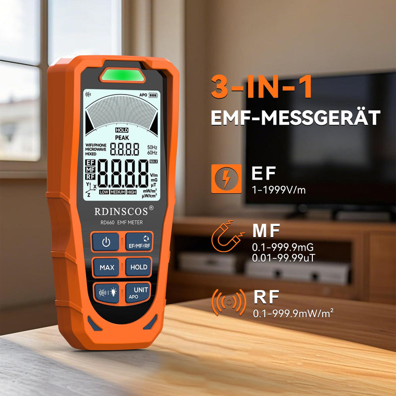Proster Digital EMF Meter – Electromagnetic Field Radiation Detector (EF/RF/MF) With LCD
