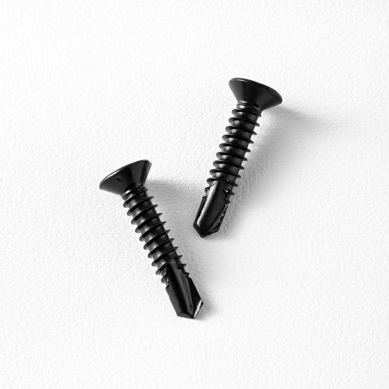 [Australia - AusPower] - #6 x 3/4" (100 Pack) Flat Head Sheet Metal Screws Phillips Drive Fast Self-Tapping Screw Wood Screws, High-Strength 410 Stainless Steel, Black Oxide #6 x 3/4'' 