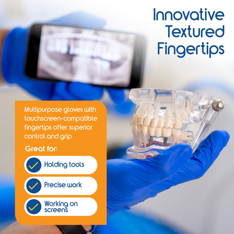 [Australia - AusPower] - Inspire Nitrile Gloves Medical Examination | 4.5 Grade The Original Quality Stretch Cobalt Blue | Disposable Latex Free Doctors,EMT, Food Service, Cleaning, Janitorial, Household, Hospitals and More Large Blue - Box of 100 