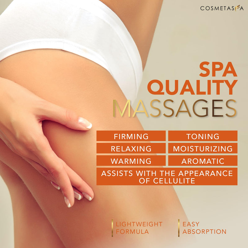 [Australia - AusPower] - Cosmetasa Hot Cream Massage Gel with Massager Mitt- Natural and 87% Organic Cellulite Cream - Multi Use, Skin Toning for Joints and Muscle - 16.9 oz Hot Cream & Scrub 16.9 Fl Oz (Pack of 1) 