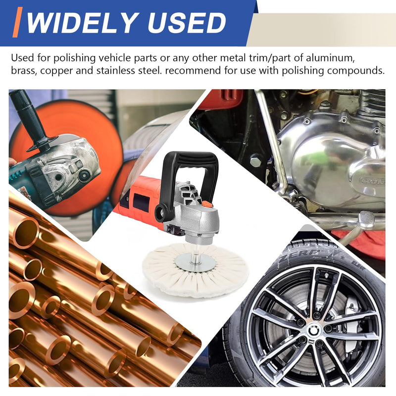 [Australia - AusPower] - 8" White Airway Buffing Wheel,5/8'' Arbor Hole,16 Plys/Fine Polishing for Angle Grinder,2PCS 16plys Fine 2pcs 