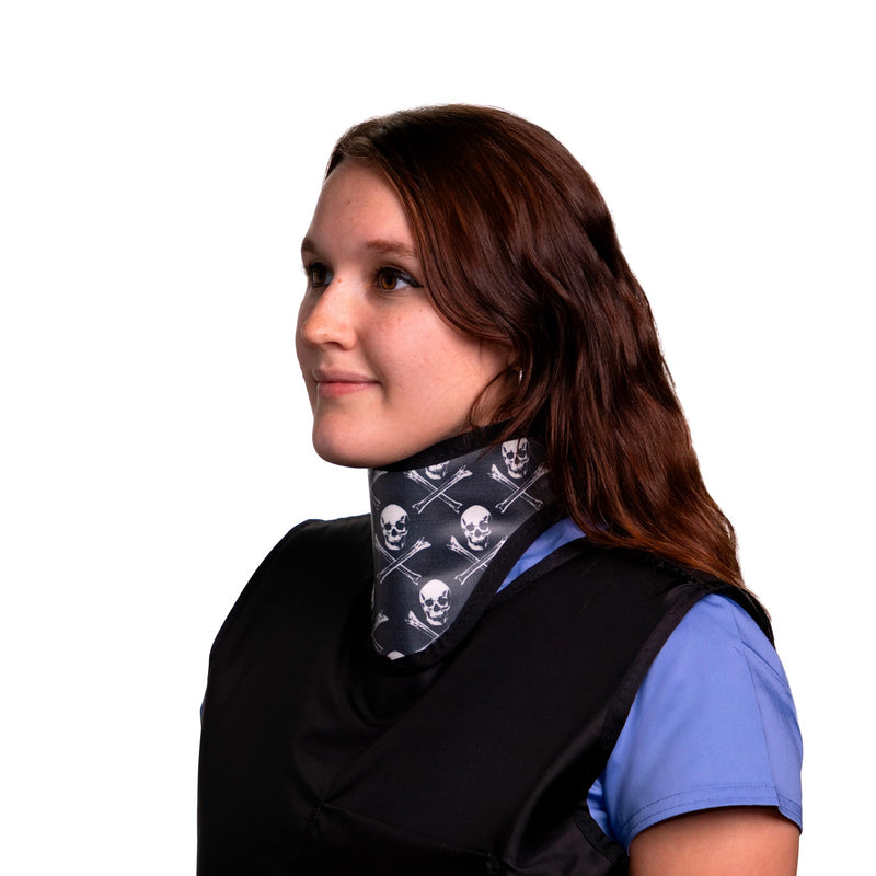 Thyroid Shield/Collar with PVC Easy Clean Color Skulls .50mm PBb Light Weight Radiation Protection