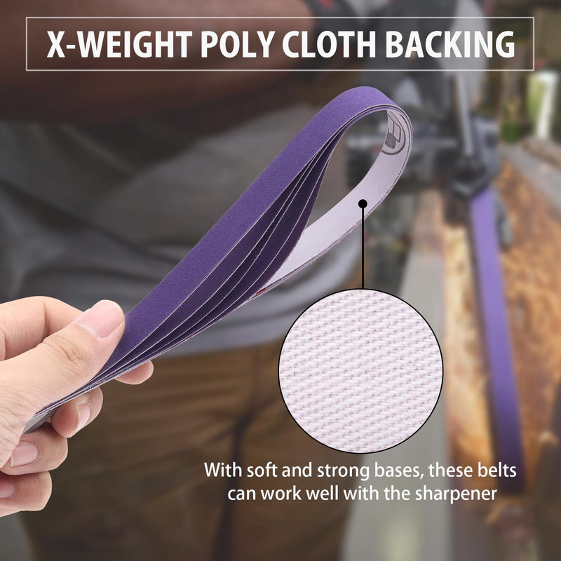 [Australia - AusPower] - 45Pcs 1/2" x 18" Sanding Belts for Belt Sander,5 Each of 80/120/240/400/600/800/1000/2500/5000 Grits,1/2 Inch x 18 Inch Sanding Belts Set for Air Belt Sander, Woodworking, Metal Polishing, Derusting 