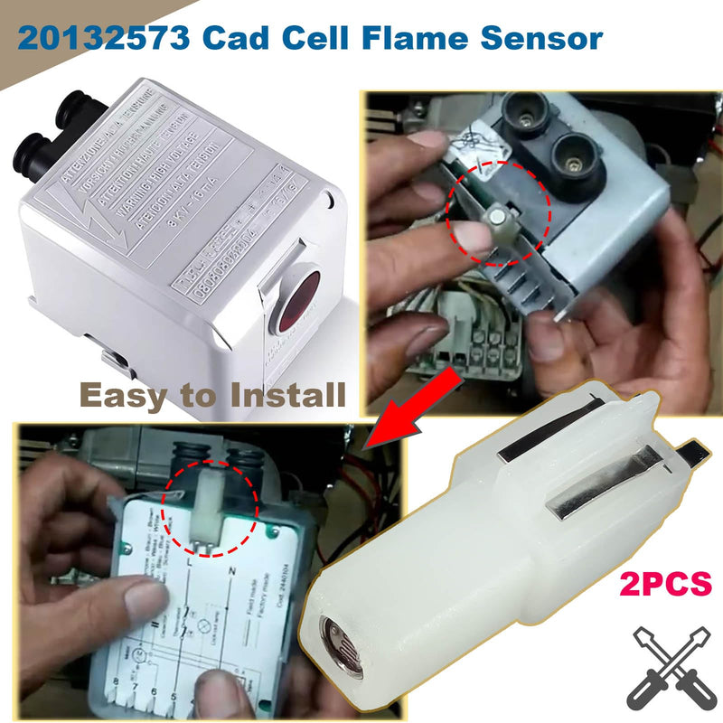 [Australia - AusPower] - 20132573 Photocell Flame Sensor Eye Piece 2PCS Fit for Riello Cad Cell Eyes 40 Series Oil Burners 