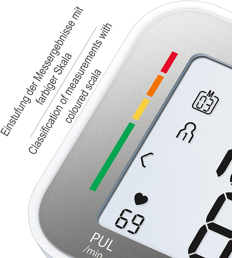 Sanitas SBC 15 Wrist Blood Pressure Monitor, Fully Automatic Blood Pressure and Pulse Monitor, Alarm for Possible Heart Rhythmia