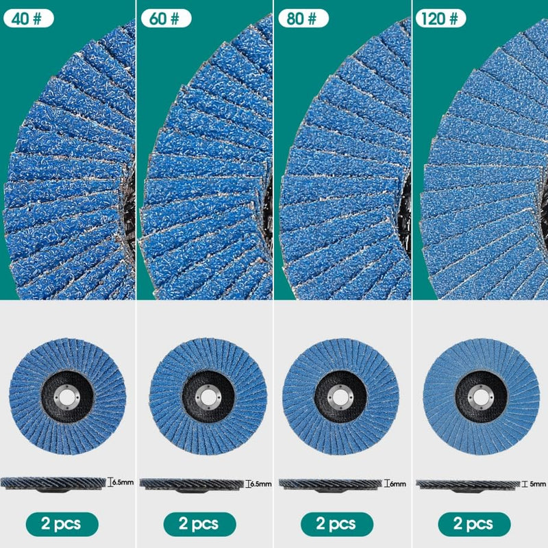 [Australia - AusPower] - Flap Discs, Flap Discs, Sanding Discs, Sanding Mop Disc, 8 Pieces, Diameter 76 mm x 10 mm, Grain 40/60/80/120 Mixing Set, Sanding Disc, Sanding Mop Flap Disk 