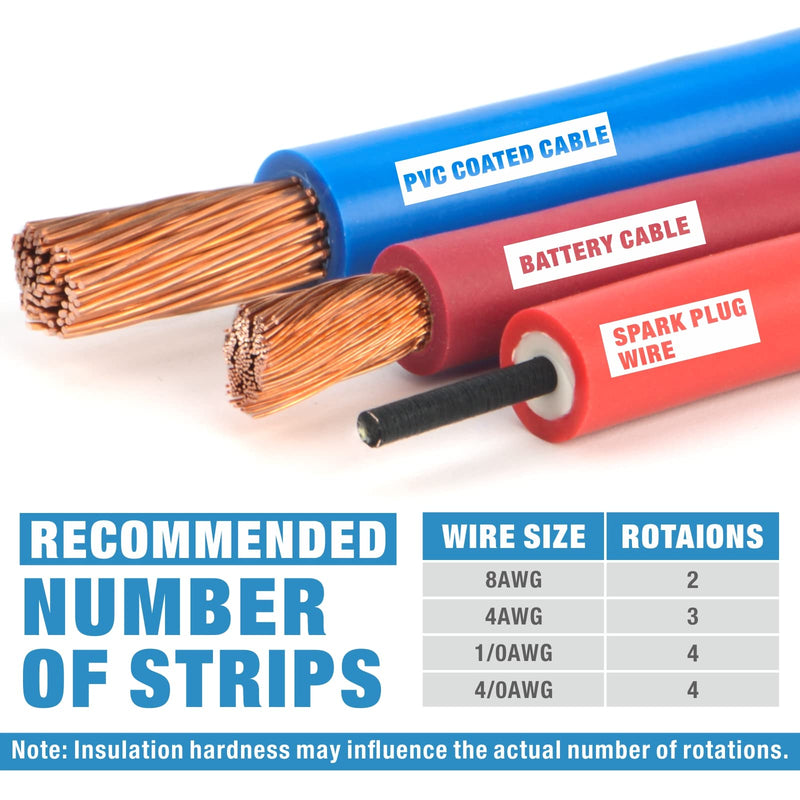 [Australia - AusPower] - iCrimp ICP-240 Cable Stripper for AWG 12 to 4/0 Round Cables, Radial Wire Stripper with 2 Extra Blades 