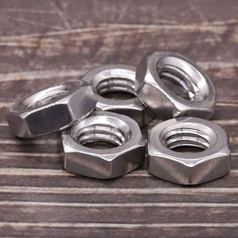 [Australia - AusPower] - 3/8-16 UNC Stainless Steel Thin Hex Nuts Hexagon Jam Nuts, 304 Stainless Steel 18-8, Full Thread, Coarse Thread, 25 PCS 3/8"-16 