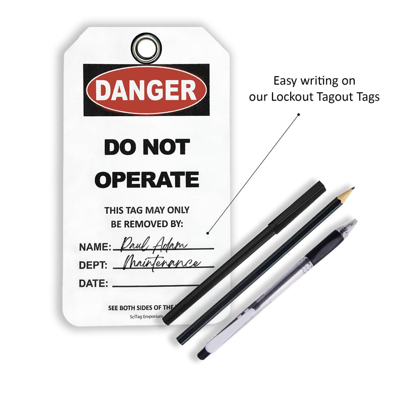 [Australia - AusPower] - 40 Lockout Tagout Tags, with 40 Zip Ties, Anti Static, Do Not Operate Tags, OSHA Compliant, Lockout Tags, Loto Tags, Tear Resistant & Weatherproof, 5.1"x2.9" | Lock Out Tags | 