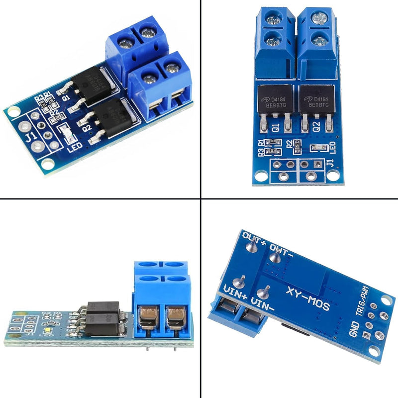 DC 5V-36V 400W FET Trigger Switch Drive Module Board Pack of 8 | Dual MOSFET Driver Module Dual High-Performance Switching Driver Module PWM Controller Switchboard Driver Module for Ar-duino
