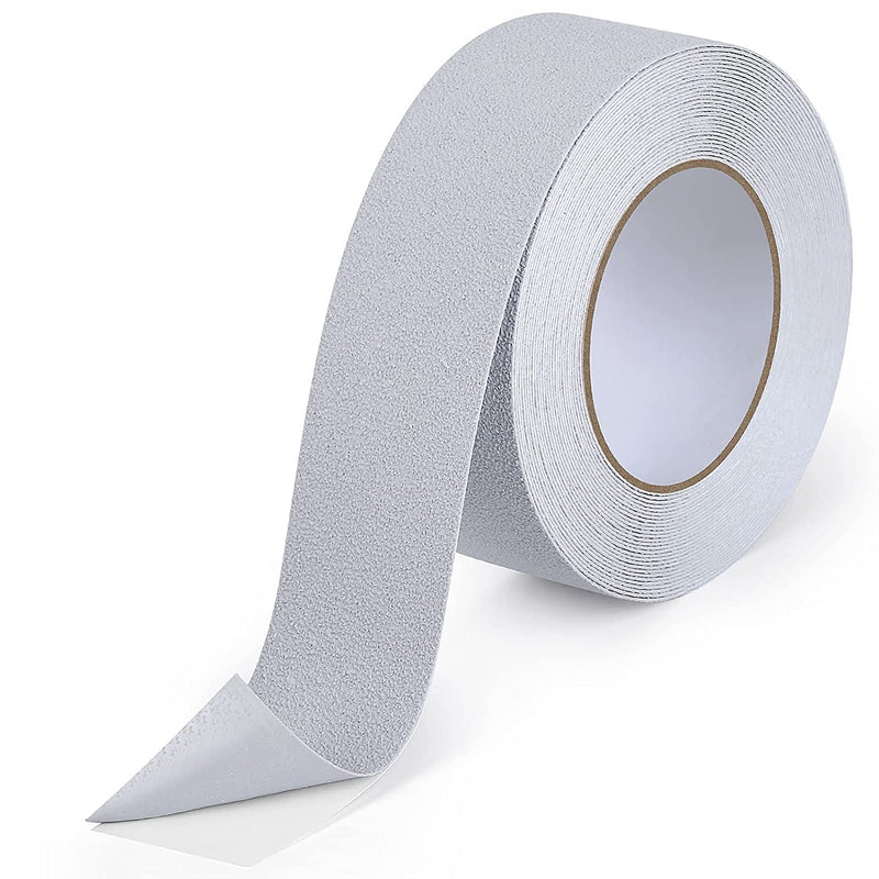 Qingluan Anti Slip Tape, Grip Tape for Stairs Indoor Waterproof, Rubber Grip Tape for Tubs, Stairs, Boats (Grey, 2 Inch x 33 Feet) Rubber Grey
