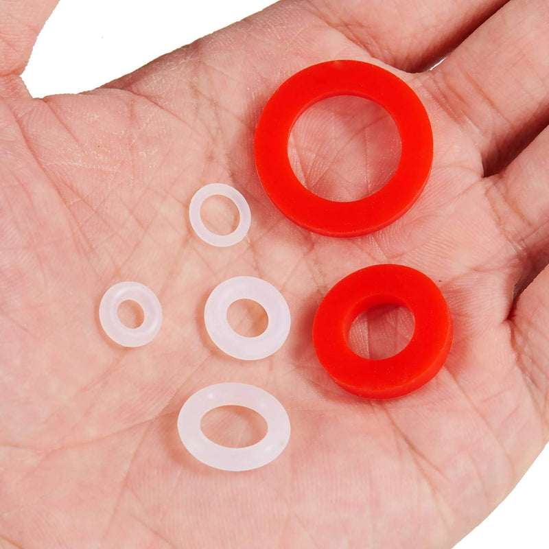 [Australia - AusPower] - Litorange 190 PCS Mixed Silicone O Ring Sealing Gasket Washers, 6 Different Size,Made from Soft Silicone (Better Sealing Than Rubber) Used for 3/4",1/2",3/8",1/4",1/8" Fittings & Valve,Plugs Etc 6 Size 190PCS 