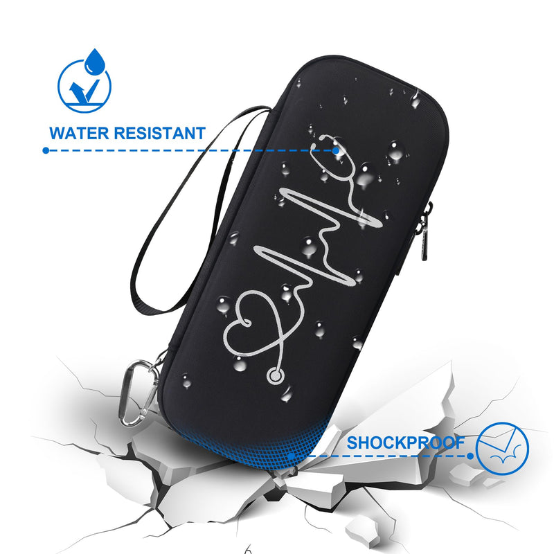 [Australia - AusPower] - BOVKE Stethoscope Case Set Nurse Tool Kits Carrying Bag Case with Medical Supplies, Black+Black 