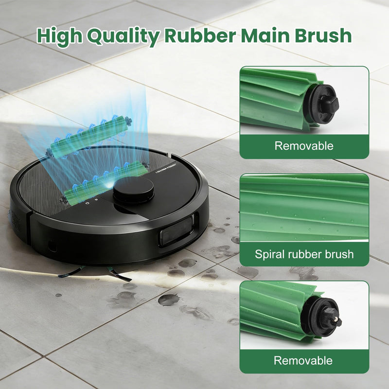 27 Pack Replacement Accessories for iRobot Roomba Plus 405 Combo/505 Combo/507 Combo Robot Vacuum Cleaner, 2 Main Brushes 6 Side Brushes 6 HEPA Filters 6 Mop Pads 6 Dust Bags 1 Cleaning Brush