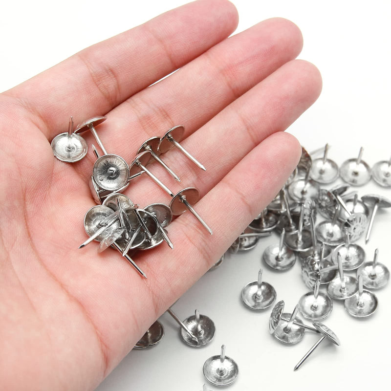 [Australia - AusPower] - Daisy Antique Silver Upholstery Tacks, Decorative Tack Stud, Furniture Tacks Pins 11mm x 16mm / 0.43 Inch x 0.63 Inch, Upholstery Nails for Sofa, Door, Jewelry Box(100Pcs) 