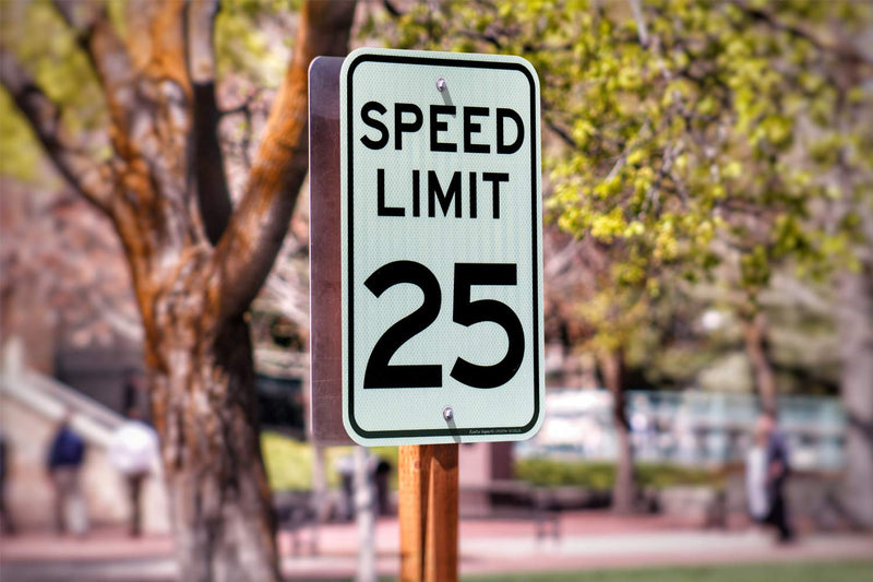 2 Pack 18 x 12 Inch Aluminum Traffic Signs - 25 MPH Speed Limit, Rust Free, Weather Resistant, Waterproof, Reflective Sheeting, Easy Mount