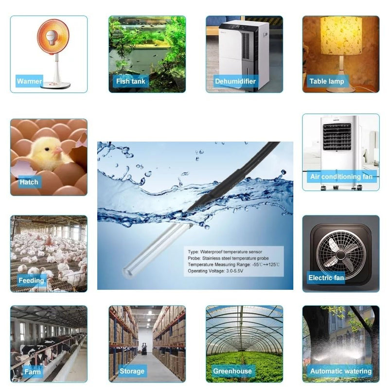 [Australia - AusPower] - Zigbee Temperature Sensor Switch with Waterproof Probe,Phone App Remote Monitor Temperature,10A Dry Contact Relay Switch,Tuya Zigbee Hub Needed 