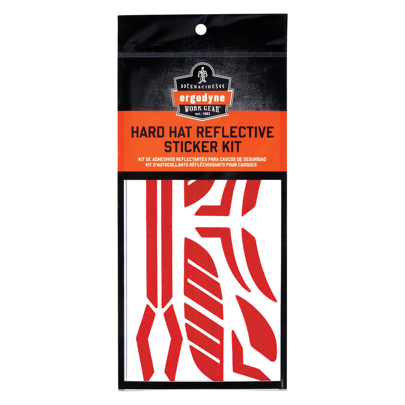 Ergodyne Skullerz 8961 Reflective Hard Hat Stickers, Safety Helmet Strips, Hard Hat Accessories Adhesive Sticker Decal Kit
