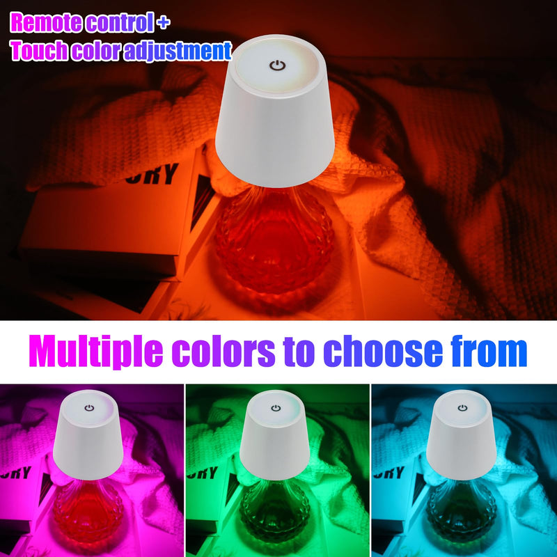 Wireless Bottle Lamp with Remote Control, Rechargeable RGB Wine Bottle with 3Modes Light Dimming, Waterproof Touch Lamp Head for Room, Bar, Restaurant and Party Decorations(RGB White) RGB White