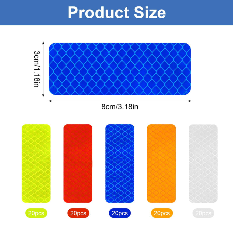 100pcs Reflective Stickers Hi Vis Reflective Tape Outdoor Waterproof Reflective Strips for Bikes Car Trailer Motorcycle Helmet Backpack Mailbox Scooter Golf Cart Clothing Post Red Yellow (100pcs) 100pcs