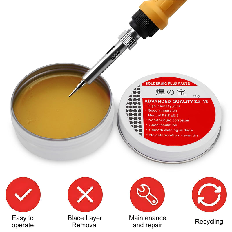 50g Lead-Free Soldering Paste with Flux, Soldering Flux for Electronics SMD PCB BGA | Gruiqrd Electric Flux Paste, No Clean Soldering Paste Grease, Ideal for Precise Soldering Work on Electronic Components 50.0 Gramm