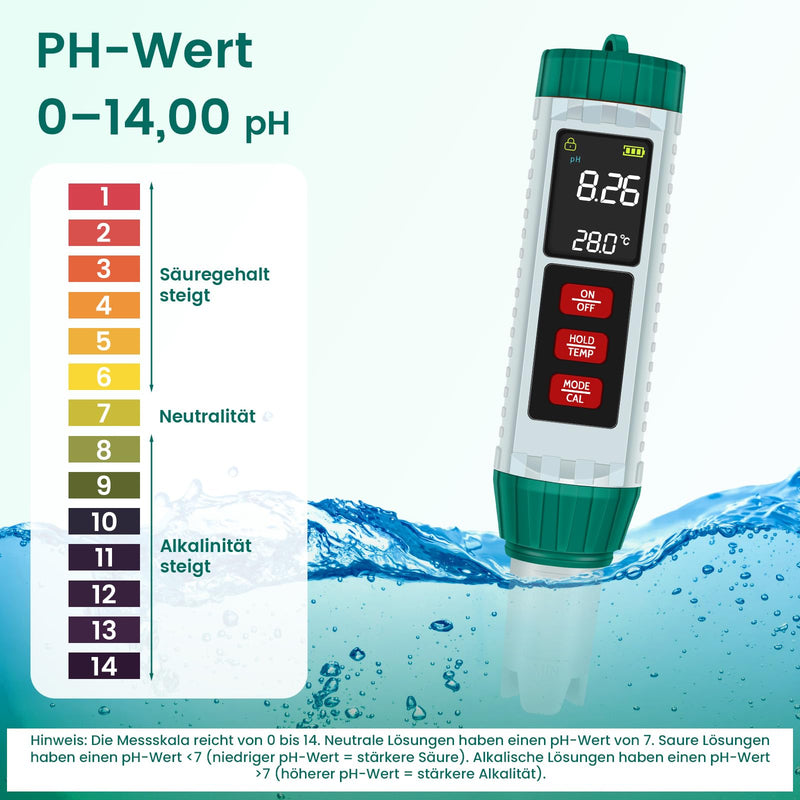 [Australia - AusPower] - PlayDen PH Meter Water, PH/TDS/EC/Salinity/Thermometer 5 in 1 pH Value Meter with LCD Display, Automatic Temperature Compensation pH Pool Tester, High Precision Drinking Water Tester 