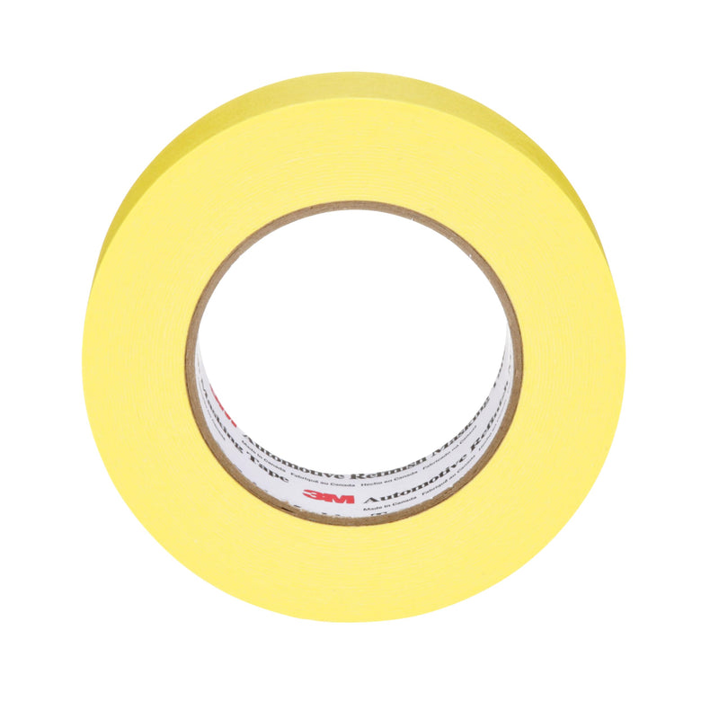 3M Automotive Refinish Masking Tape 388N, 06654, 36 mm x 55 m, Yellow, Crepe Backing, Moisture Resistant, Multi-Purpose 36 mm x 55 m (1 Roll)
