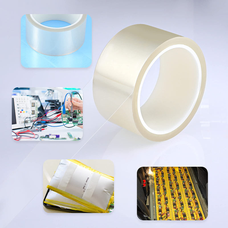 [Australia - AusPower] - 2 Pieces 108 ft Clear Heat Tape for Sublimation Heat Press Tape Heat Transfer Tape High Resistant Temperature Tape Thermal Tape for Electronics Printing Circuit Board Heat Transfer Vinyl (50 mm) 50 mm 