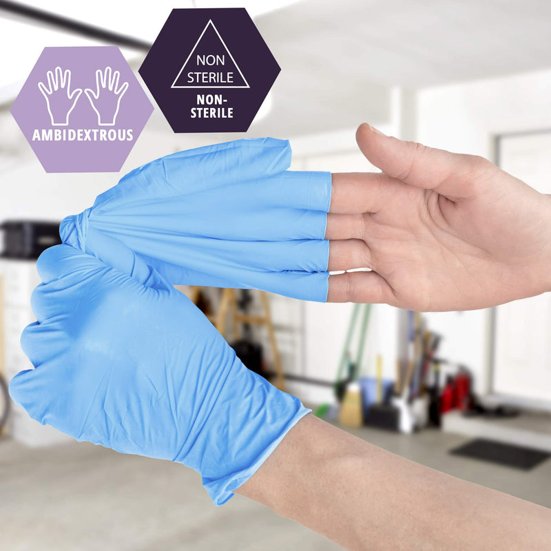 [Australia - AusPower] - MED PRIDE NitriPride Nitrile-Vinyl Blend Exam Gloves, Medium 100 - Powder Free, Latex Free & Rubber Free - Single Use Non-Sterile Protective Gloves for Medical Use, Cooking, Cleaning & More 