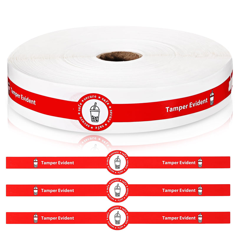 Skyygemm Tamper Evident Tape Safe Secure Tamper Evident Stickers for Drink Lids 1 x 9 Food Delivery Stickers Sealed for Freshness Labels Drink Food Proof Tape(Red,500 Pcs) 500 Red