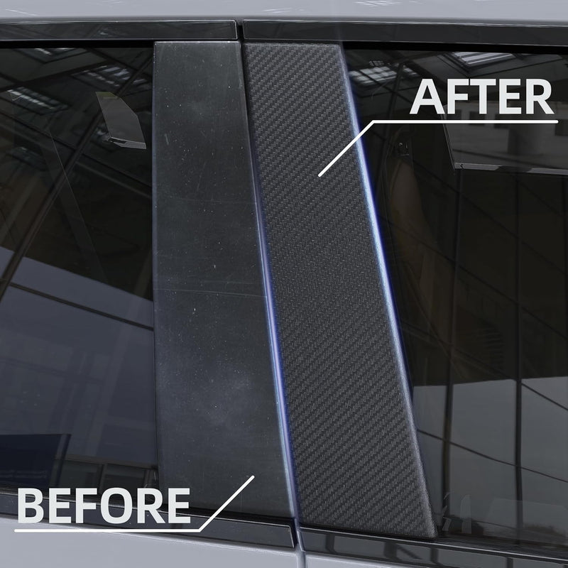 Lypumso Carbon Fiber Vinyl Tape with Tools Kits, Chrome Delete Vinyl Wrap for Blackout Car Door Edge Guard Door Sill Window Trim Protector (3D Black, 5in x 30ft)