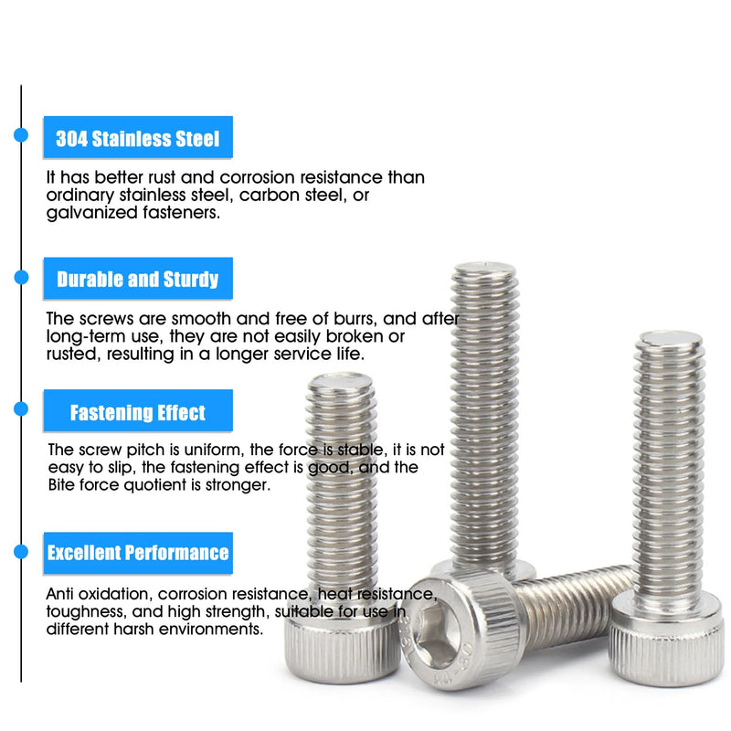 [Australia - AusPower] - M6 40mm Screw M6-1.0x40mm Socket Head Cap Screw M6 Socket Cap Bolts Metric Stainless Steel Screws Allen Hex Drive Bright Finish Machine Thread Coarse Threa UNC, 30Pcs (M6x40-30) M6x40-30 