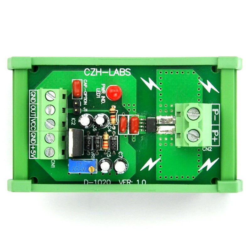 Electronics-Salon DIN Rail Mount AC/DC Current Sensor Module, Based on ACS712 (+/-5Amp) +/-5Amp