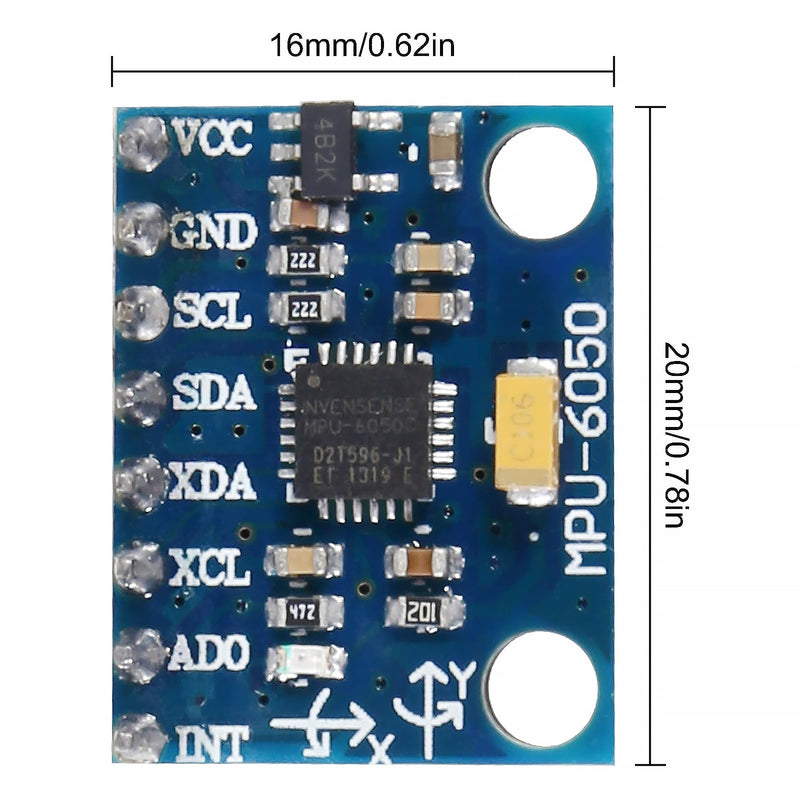 [Australia - AusPower] - 3pcs GY-521 MPU 6050 MPU6050 3 Axis Accelerometer Gyroscope Module 6 DOF 6-Axis Accelerometer Gyroscope Sensor Module Pre-Soldered for Raspberry Pi Pico and Other Models 