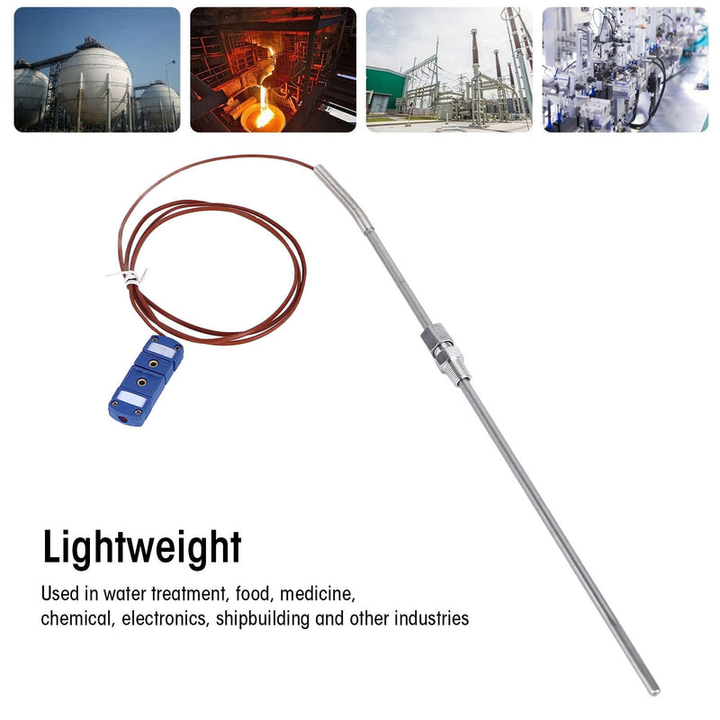 [Australia - AusPower] - T Type Thermocouple Stainless Steel T Type Threaded Thermocouple Diameter 285mm / 11.22in Probe with Pair of Plugs - 200 ℃ ~ 350 ℃ Compatible with ZG1/8 Thread 