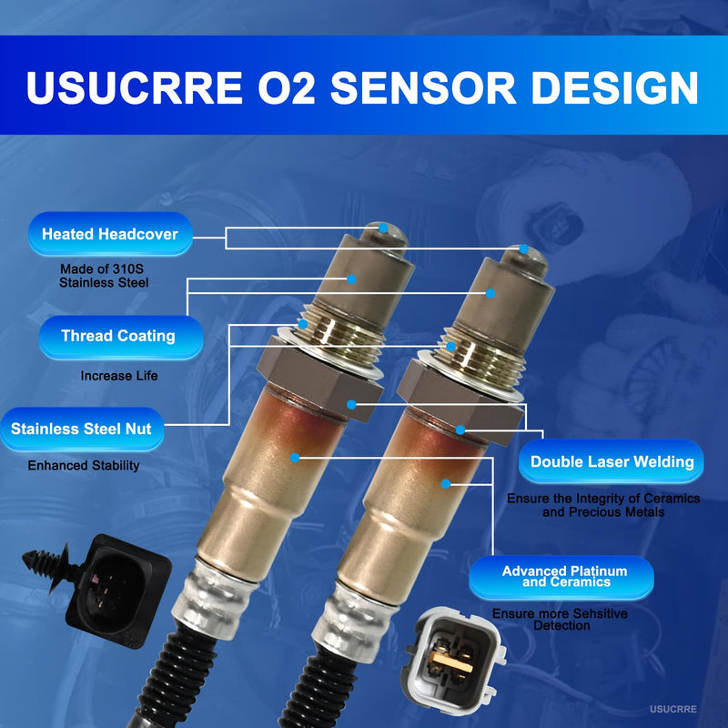 [Australia - AusPower] - 2Pcs 234-5055 234-4568 O2 Oxygen Sensor, Automotive 02 Sensors Upstream Downstream Compatible with Kia Rio 2012-2014, for Soul L4 1.6L 2012-2015, for Hyundai Accent Veloster 2012 2013 2014 