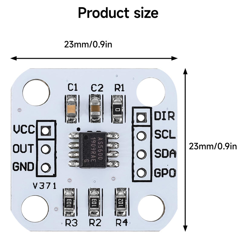 [Australia - AusPower] - 6pcs AS5600 Magnetic Encoder Non-Contact Magnetic Induction Angle Measurement Sensor Module 12bit, I2C, PWM, high Precision,Equipped with Multiple Output Modes and Intelligent Low-Power Modes 