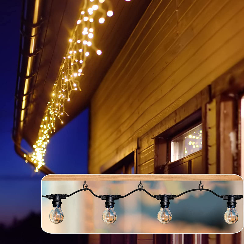 [Australia - AusPower] - 36 PCS Q-Hanger Hooks with Safety Buckle, Windproof Screw Hooks for Outdoor String Lights Hanging Christmas Lights, Plants, with 1 Wing Nut Driver 36 Pcs 