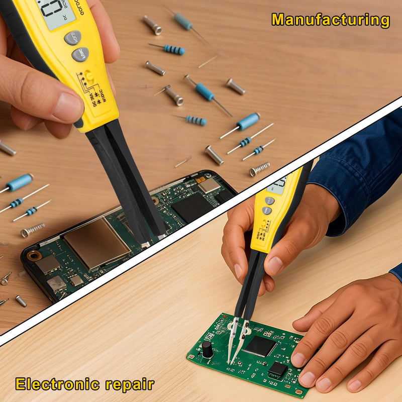 [Australia - AusPower] - 990A SMD Tweezer Meter, 3000 Count Multimeter for Resistance/Capacitance/Diode/Continuity Test with Auto-Ranging, LCD Display, LED/Semiconductor Test 