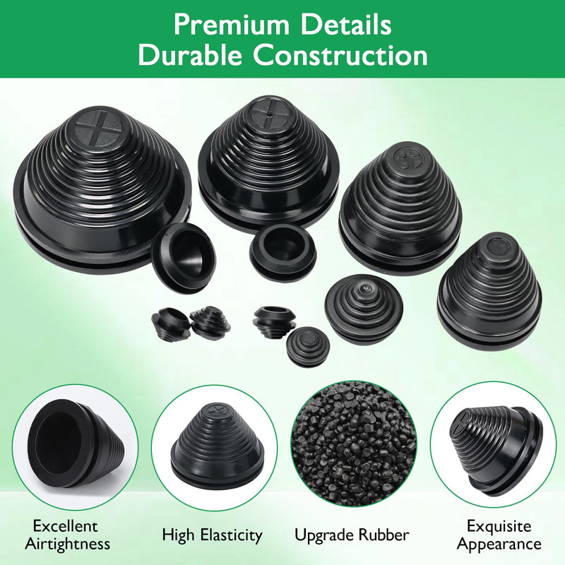 [Australia - AusPower] - 50 Pcs 10 Sizes Rubber Grommet Kit-Tower Shaped and Round Rubber Hole Plug, Firewall Automotive Wire Grommets Boat Desk Hole Cover Cable Cord Organizer 3/8 1/2 13/16 7/8 1 1-3/16 1-3/8 1-9/16 2 2-3/8 #50pcs, 10 Sizes Tower Shaped 