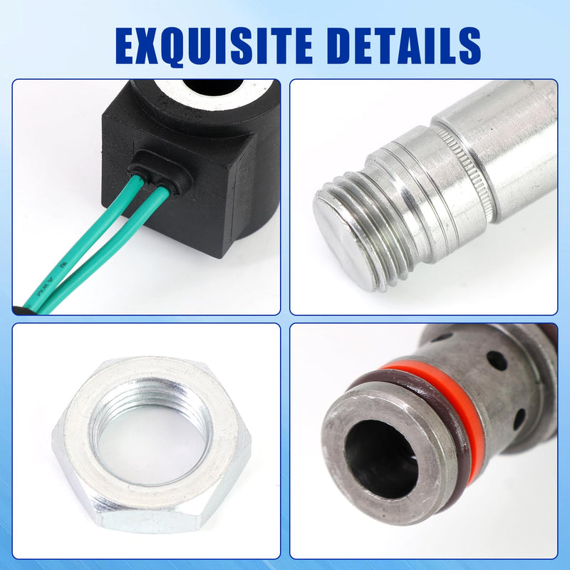 Solenoid Valve Coil and Hydraulic Spool Valve Stem Element Kit For Bob-cat 653 751 753 763 773 863 864 873 883 963 S175 S185 S205 T250 T300 T320 6667687 6309311 6671025 6675559