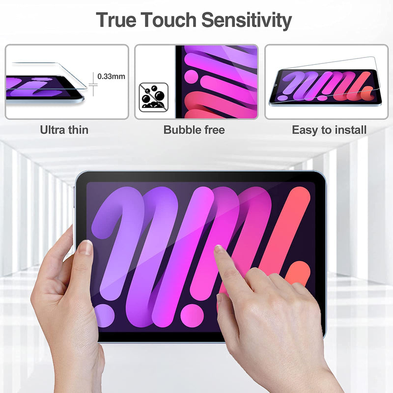 [Australia - AusPower] - 2 Pack Screen Protector for iPad Mini 6 8.3" 2021, Tempered Glass Film Guard for iPad Mini 6th A2567 A2568 A2570 -Clear 2 Pack 