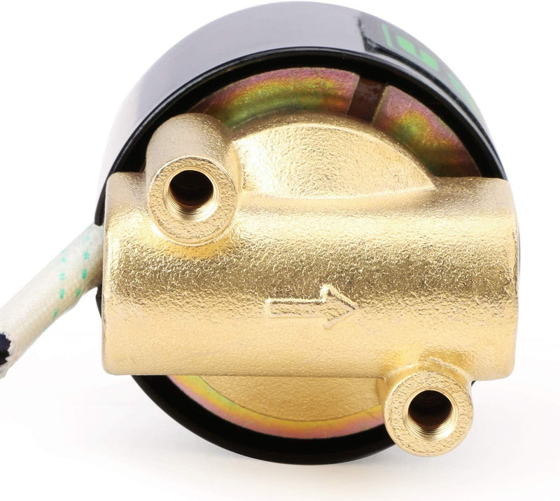 U.S. Solid 1/4" Brass Electric Solenoid Valve 110VAC Normally Closed VITON 0.25 Inch