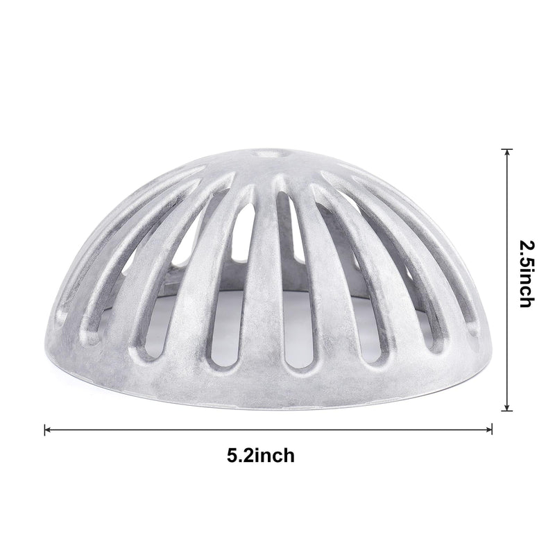Aluminum Floor Drain Cover, Heavy Duty Dome Cover 5-1/2" (3pc) | Commercial Floor Drain Strainer, Preventing Leaves from Clogging the Drain,Fits Restaurant/Home/Garden,Drainage,Resists Rust Gray*3