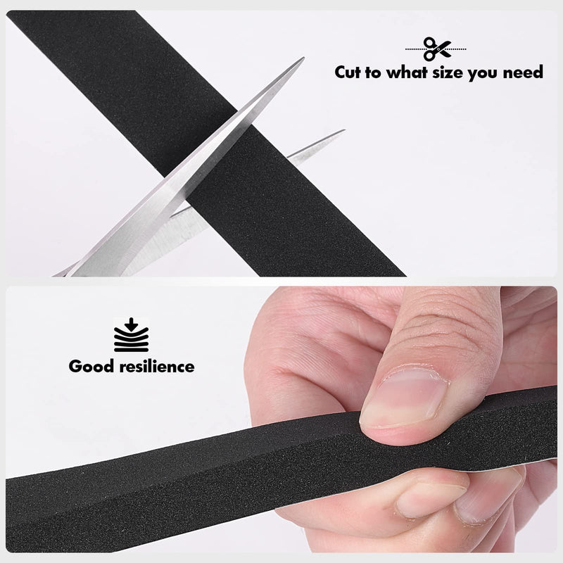 Weather Stripping Door Seal, 1/2 Inch W X 1/16 Inch T Adhesive Foam Tape, Window Door Draught Excluder Air Conditioner Gasket Foam Tape, Total Length 33 Feet (1 Roll) 1/2in* 1/16in * 33FT Black Foam Tape White Backing Film