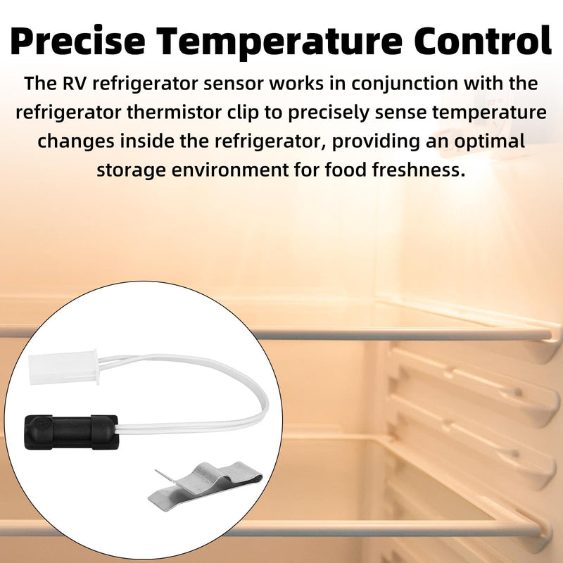 629409 RV Fridge Thermistor Sensor with Thermistor Mounting Clip, Durable RV Fridge Sensor Replacement for Norcold