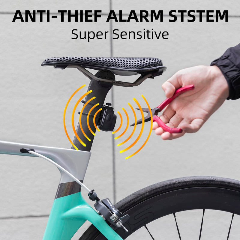 [Australia - AusPower] - ROCKBROS 115dB Bike Alarm Wireless Vibration Motion Sensor Waterproof Motorcycle Alarm with Remote 1 piece 